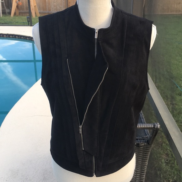 SOLD BCBG Suede Moto Vest - Picture 6 of 8